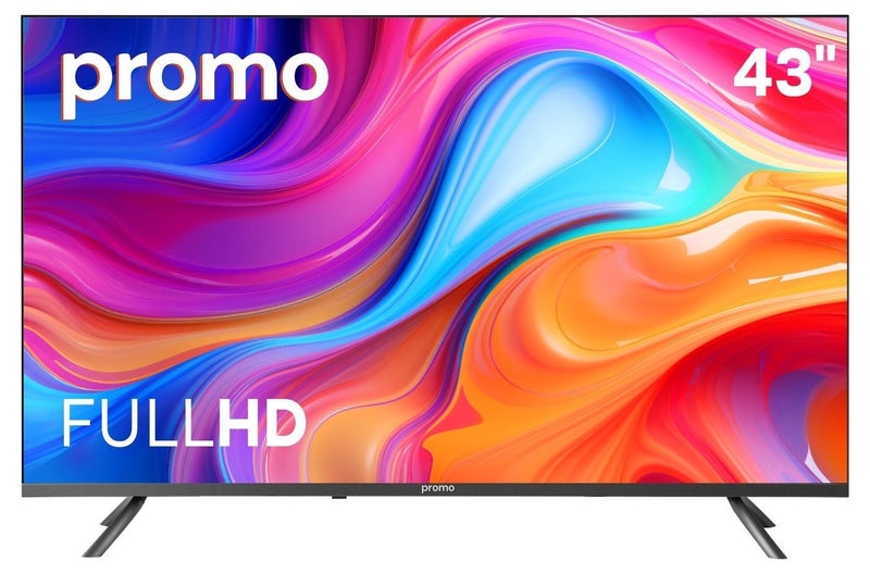 PROMO 43 Inch Full HD LED TV – 1080p Resolution, Frameless Design, HDMI & USB Ports - Image 1